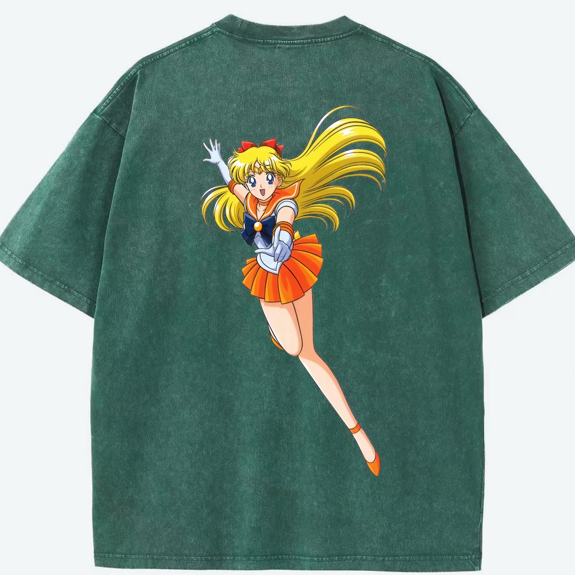 （画像用） 美少女戦士セーラームーン 愛野 美奈子 あいの みなこ Sailor Moon Aino Minako 綿100% ヴィンテージ風 半袖Tシャツ（背面プリント）